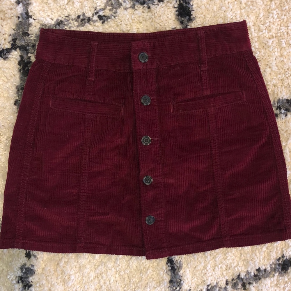 Maroon corduroy skirt